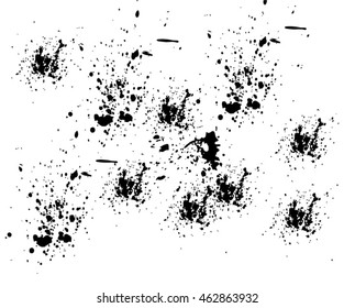 Set of ink blots. Vector