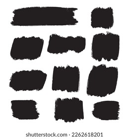 Set of ink brush strokes, brushes, lines, black paint, grungy. hand drawn graphic element isolated on white background. vector illustration.