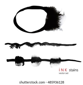 set of ink design elements