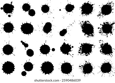 set of ink drops and stains
