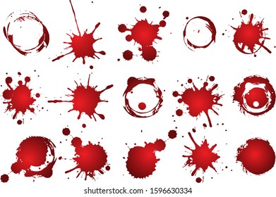 Set of ink grunge circles.Black ink splashes. Grunge splatters. Abstract background. Grunge text banners