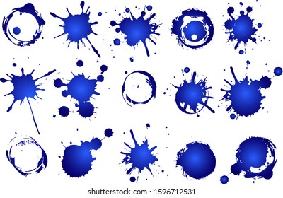 Set of ink grunge circles.Black ink splashes. Grunge splatters. Abstract background. Grunge text banners