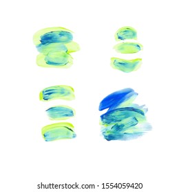 Set of ink hand painted stripes. Brush strokes. Hand drawn elements for design.