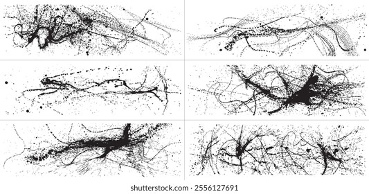 Set of ink splash backgrounds. title backgrounds. brush stroke illustrations.