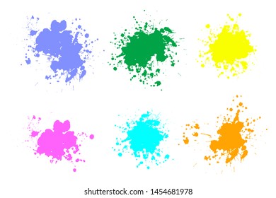 Set of ink splashes. Grunge splatters. Abstract background. Grunge text banners