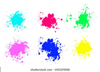 Set of ink splashes. Grunge splatters. Abstract background. Grunge text banners