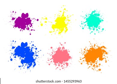 Set of ink splashes. Grunge splatters. Abstract background. Grunge text banners