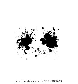 Set of ink splashes. Grunge splatters. Abstract background. Grunge text banners