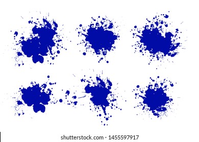 Set of ink splashes. Grunge splatters. Abstract background. Grunge text banners