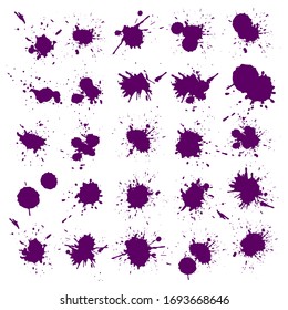Set of ink splashes. Grunge splatters. Abstract background. Grunge text banners