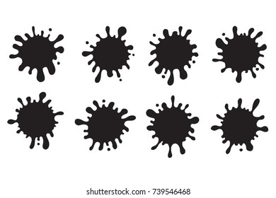 Set of Ink Splashes.Vector Design Element