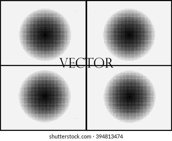 Set of Ink splat by halftone dots in Color. Vector