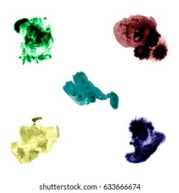 Set of ink spots. Blots and ink splashes for design. A set of elements for decoration. Vector illustration