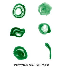 Set of ink spots. Blots and ink splashes for design. A set of elements for decoration. Vector illustration