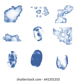 Set of ink spots. Blots and ink splashes for design. A set of elements for decoration. Vector illustration