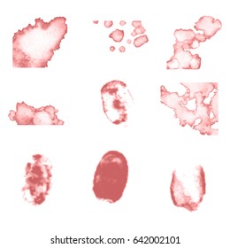 Set of ink spots. Blots and ink splashes for design. A set of elements for decoration. Vector illustration