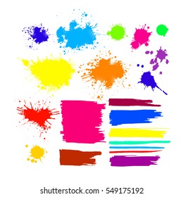Set of ink spots. Vector