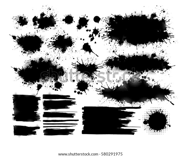 Set of ink spots.\
Vector