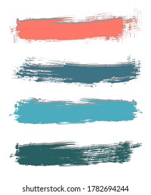 Set of ink stains and strips, drawn by hand. Dirty artistic design element, box, frame or background for text. Background, texture, frame for text.  Creative design.