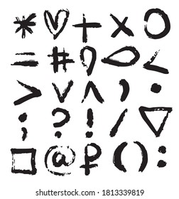 conjunto de símbolos de tinta vector de doodle