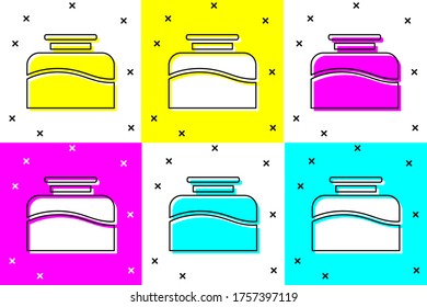 Set Inkwell icon isolated on color background.  Vector Illustration