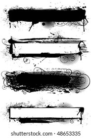 Set of inky grunge designs