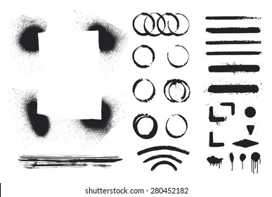 set of inky and stencil shapes