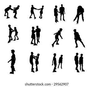 set of inline skater - vector