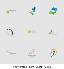 set of Innovation and technology company abstract vector logo template