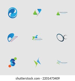 set of Innovation and technology company abstract vector logo template