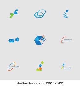 set of Innovation and technology company abstract vector logo template