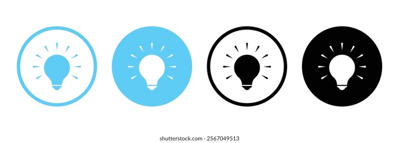 Set of innovative idea icon collection. Bulb, creative good idea, innovative symbol. Vector Illustration.