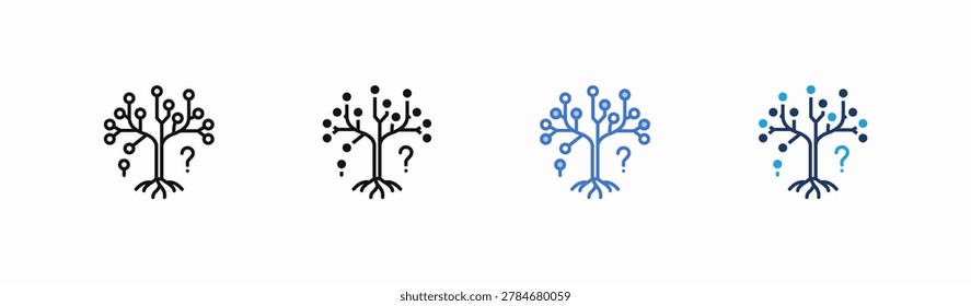 Set of inquire icon collection in multiple style. Icon suitable for web and mobile application