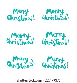 Set of the inscriptions "Merry Christmas" in a vector.