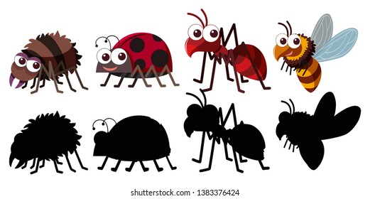 Set of insect character illustration