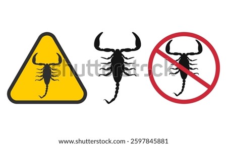 Set Insect scorpion vector icon.Black vector icon isolated on white background insect scorpion. anti scorpion icon.