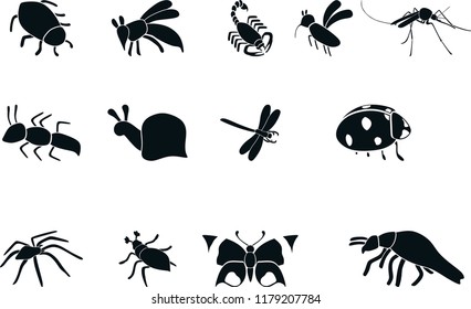 Set of Insect Silhouettes