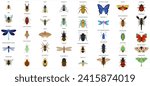 Set of insects flat style design icons