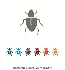 Set of insects flat style vector design icons.Vector illustration