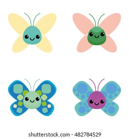 Set of insects on white background, Vector illustration