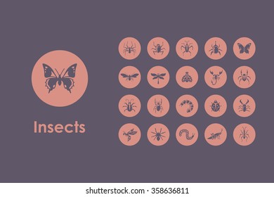 Set of insects simple icons