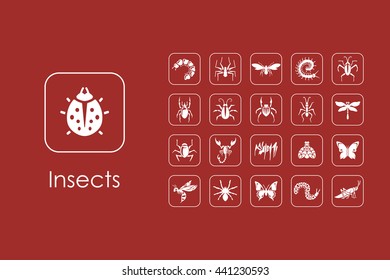 Set of insects simple icons