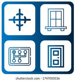 Set of inside icons. Such as Center of gravity, Window, Gearstick, Door , inside icons