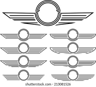 set of insignias. stencils. second variant. vector illustration