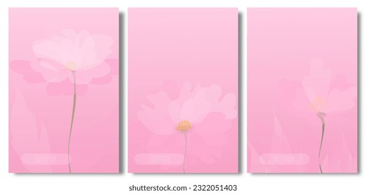  Set inspiration Cover for notebook with  watercolor flower. Vector illustration 