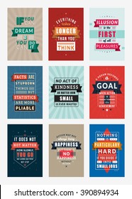 Set of Inspirational and Motivational Quotes Typographic Posters. Vector Illustration in Flat Style. Vector Quote. Poster Template