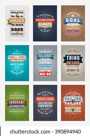 Set of Inspirational and Motivational Quotes Typographic Posters. Vector Illustration in Flat Style. Vector Quote. Poster Template