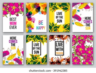 Set of inspirational posters. Quotes typographical posters, vector design. Motivational quotes for inspirational art.