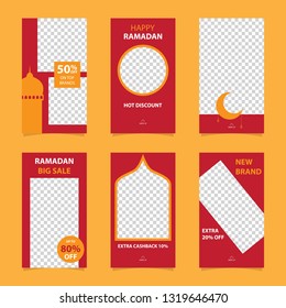 set of Instagram stories ramadan sale banner background, instagram template photo, can be use for, landing page, website, mobile app, poster, flyer, coupon, gift card, smartphone template, web design