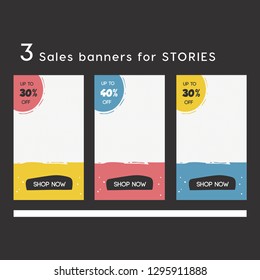 set of Instagram stories sale banner background, instagram template photo, summer sale can use for website, mobile app, poster, flyer, coupon, gift card, smartphone template. Whatsapp layout template